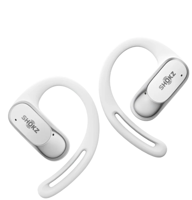 Shokz OpenFit Air Open-Ear Earbuds with 4 Mics, Bluetooth 5.2, Multipoint, 28H Playtime, IP54 - White