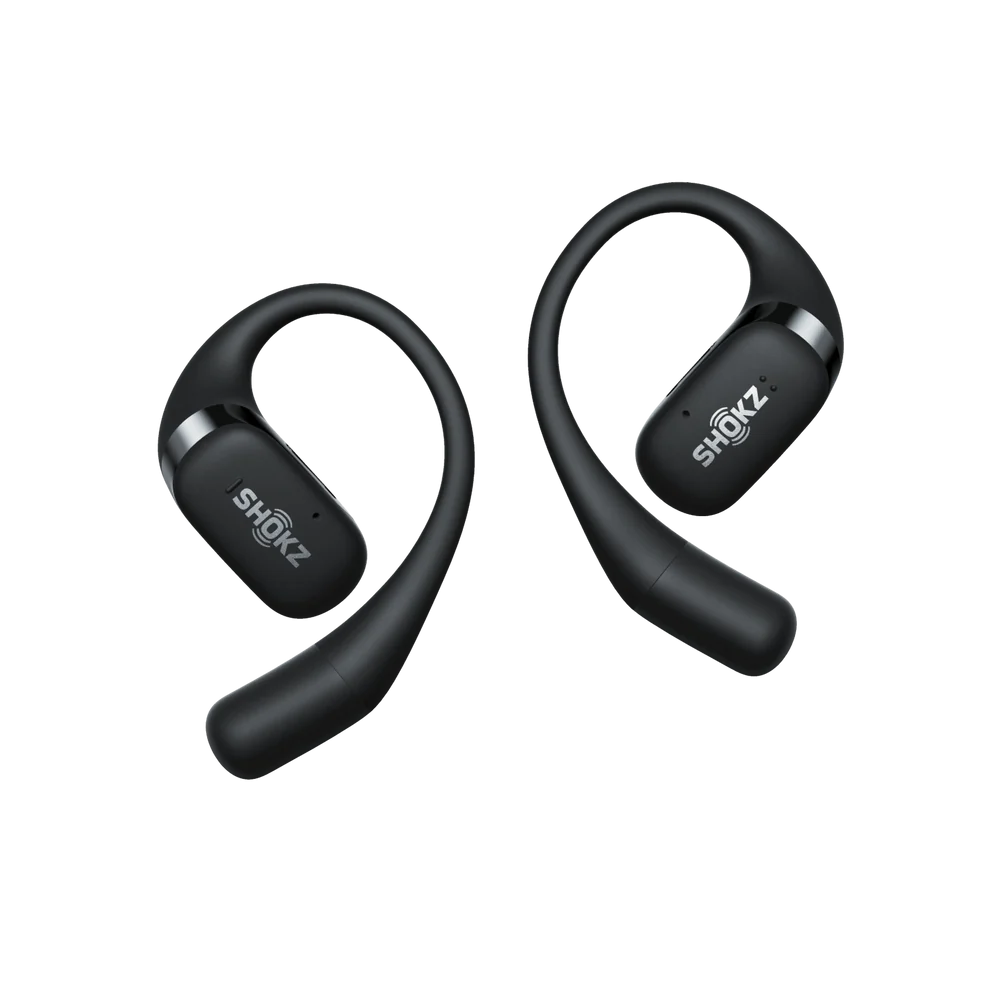 Shokz OpenFit Open-Ear Earbuds with Ultra-Soft Ear Hooks, Bluetooth 5.2, 28H Playtime, IP54 - Black