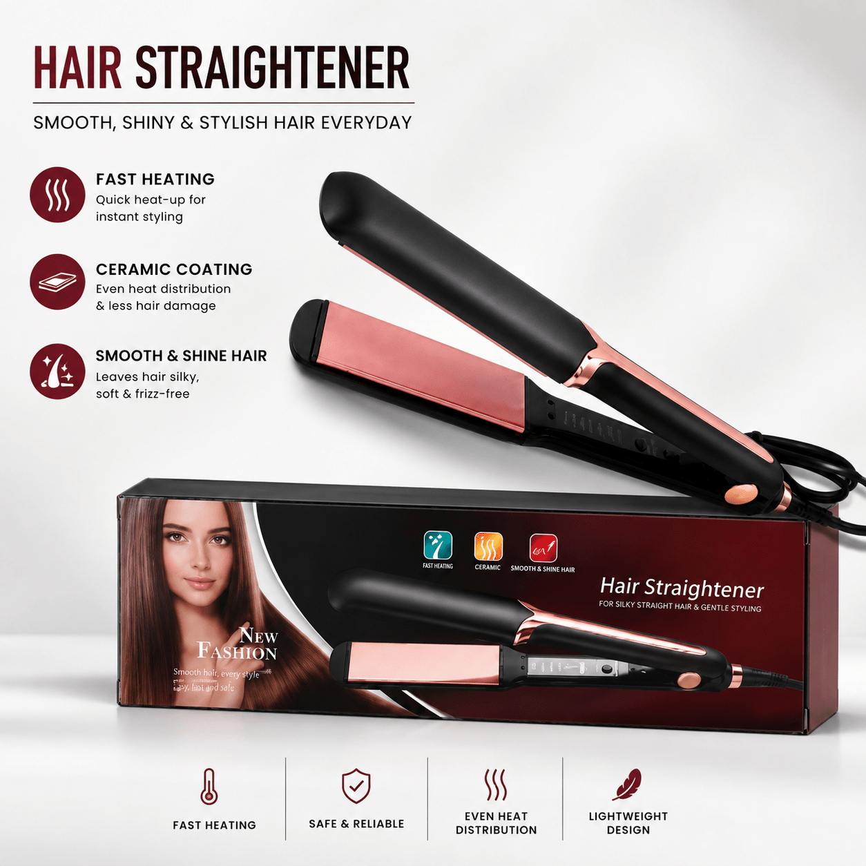 Fine Professional Hair Straightener – Smooth, Sleek & Stylish Hair