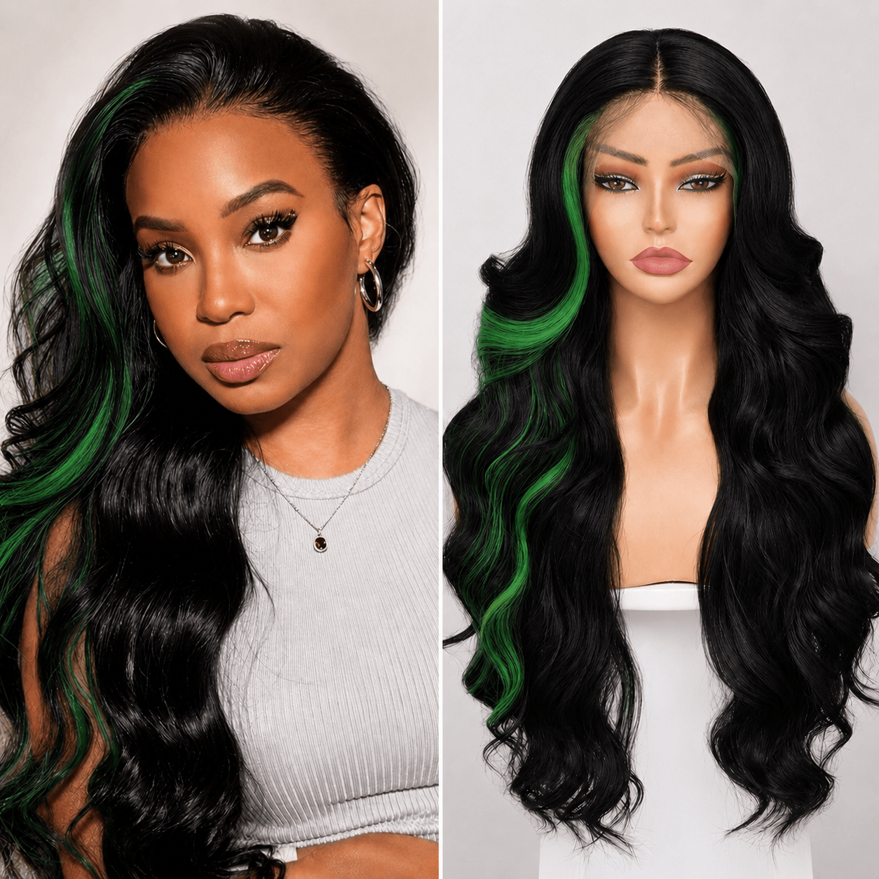Fine Ready to wear L-part HD lace fiber heat resistant women wig