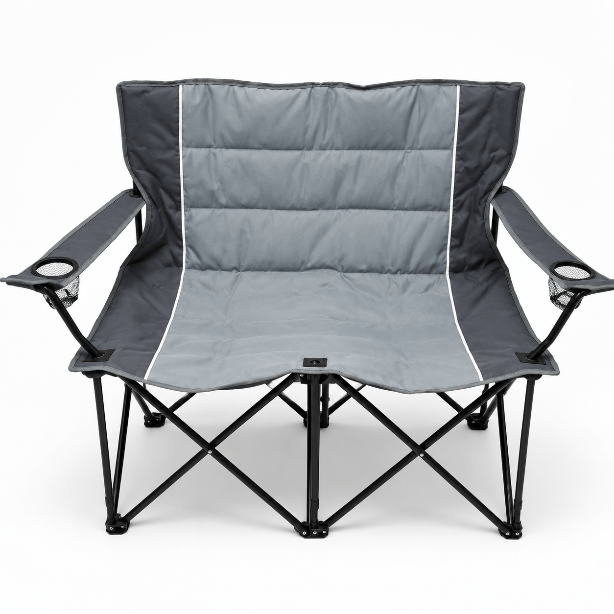 Fine Portable Double Camping Chair with Cup Holders
