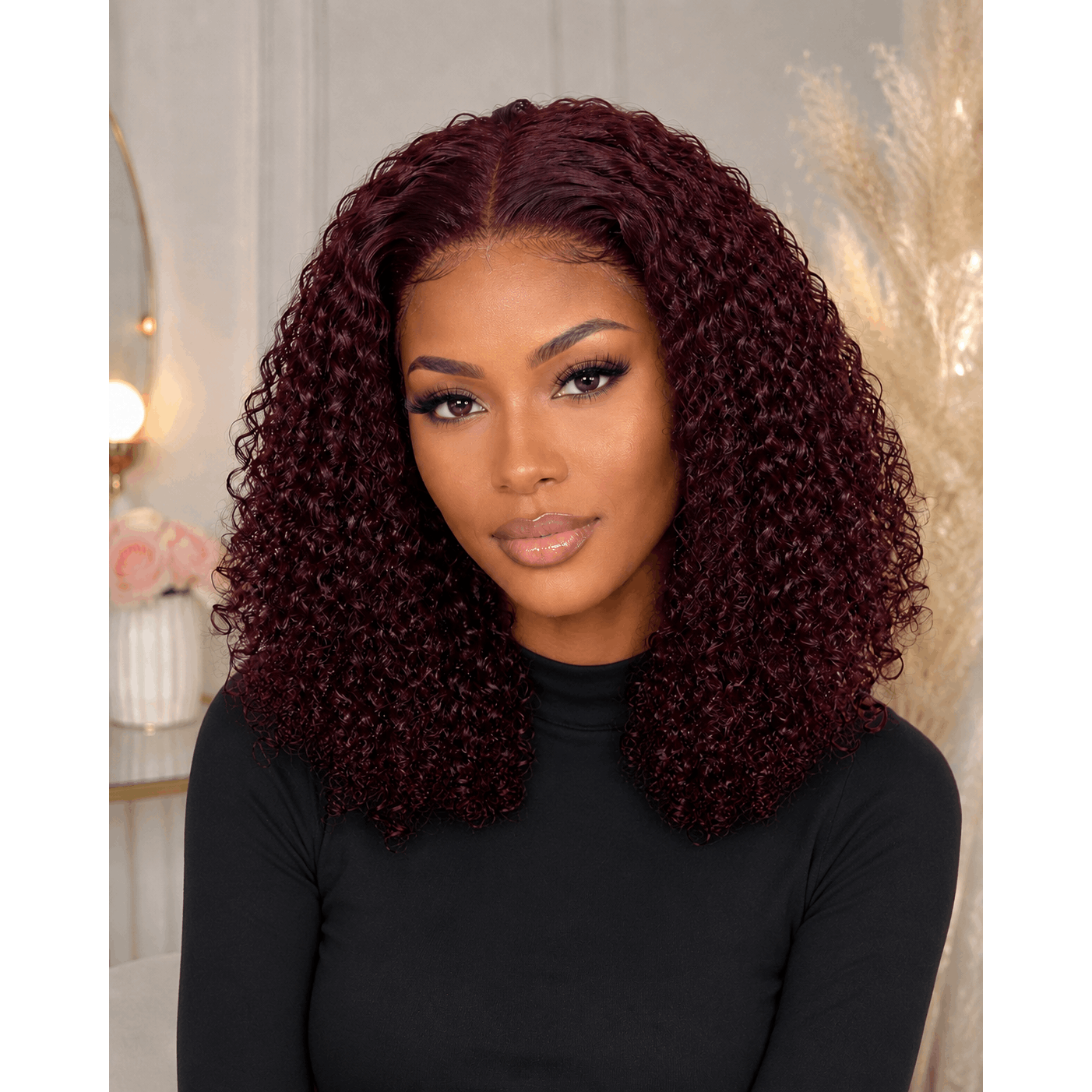 Fine Elegant human hair 13 by 4 double drawn frontal pixie curl Brazilian wig for women