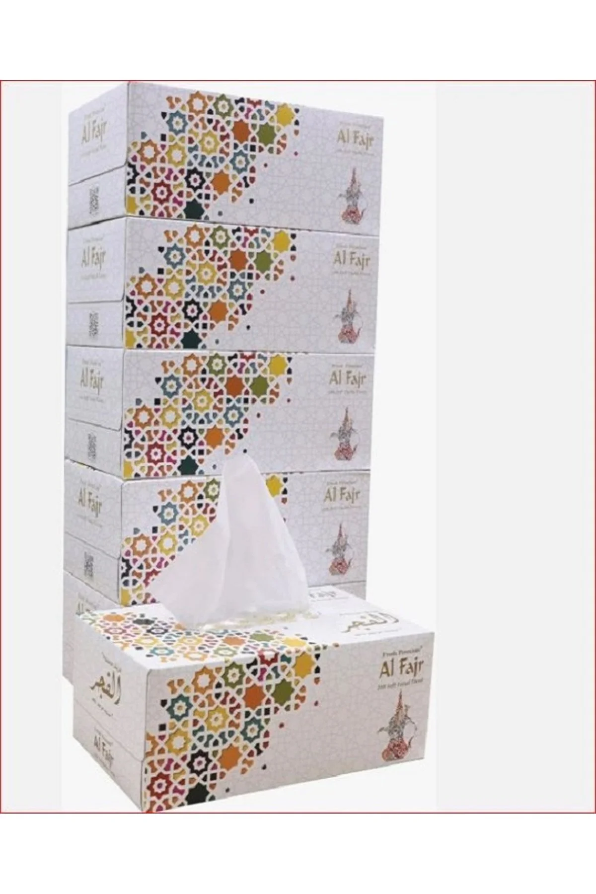 Al Fajr Facial Tissue 200 Sheets x 2 Ply 5 Pieces x 6 Pack