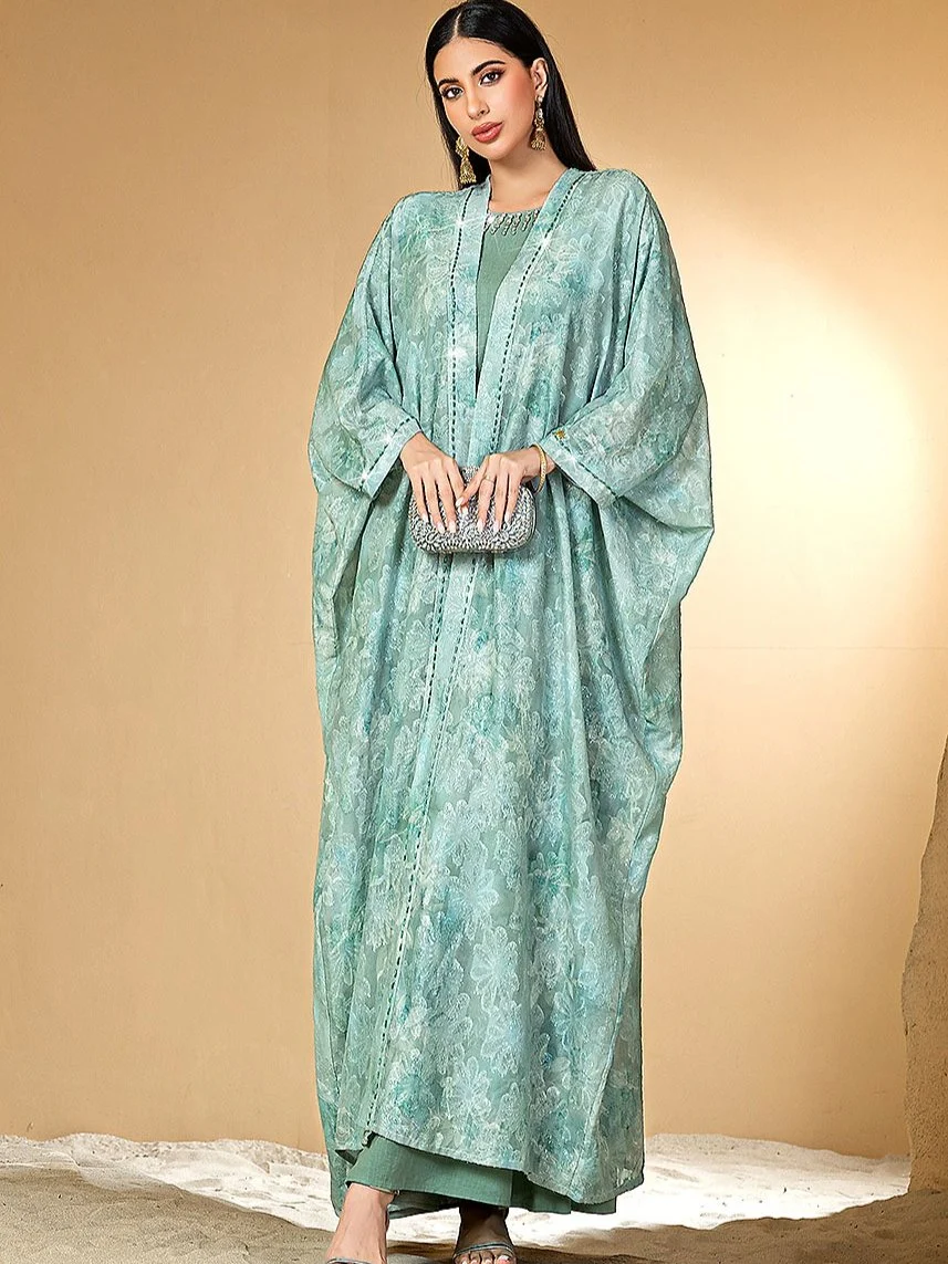 Green Open Abaya