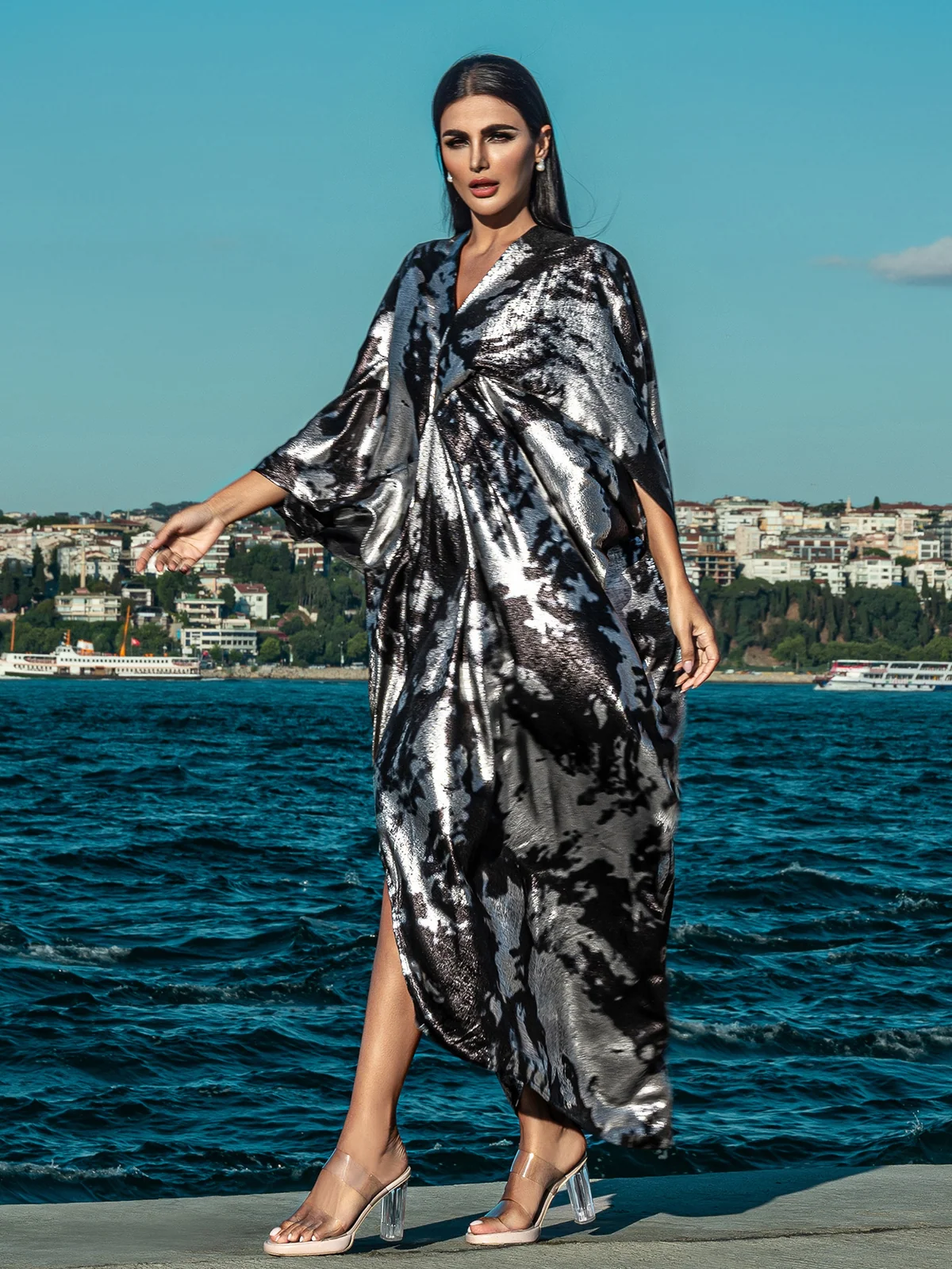 Loose V-Neck Maxi Gown
