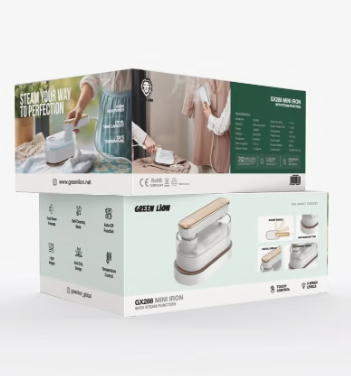 Mini Iron with Steam Function GX288 /1000W / Temperature Control / Self-Cleaning Mode /Dual Steam Passage/ Anti-Drip Steam Iron / Compact Travel Friendly Iron - White