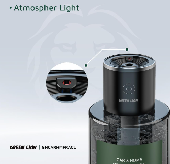 Green Lion Car & Home Fragrance Starry Sky Projection, Humidify Softly, 160ml Capacity, 3-4 Days Working, Atmosphere Lights, 1 Hour Quick Charge Time, Suitable for Home And Car - Clear