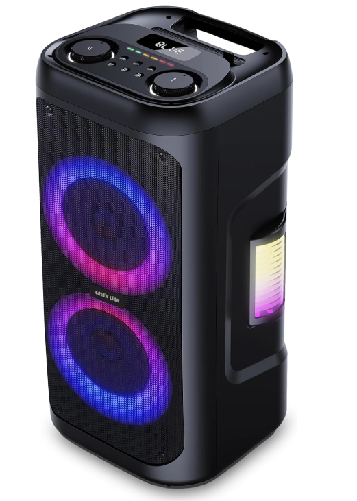 Green Lion Party Life 700 Portable Bluetooth Speaker 60W with Dual 6.5-Inch Drivers, RGB Lighting, Bluetooth 5.4 & TWS Stereo
