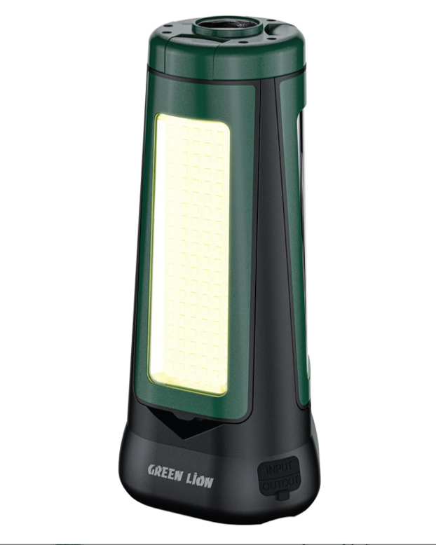 Green Lion Tripod Camping Light, 25H Working Time, 9000mAh Battery, 4500 Lumens, 180cm Max Height, 5×Light Modes, Portable Lantern with Tripod Base & Hanging Hook, Remote Control Included – Green