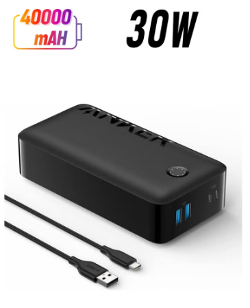 Portable Charger, Power Bank, 40,000mAh 30W Battery Pack with USB-C High-Speed Charging, for MacBook, iPhone iPhone 16/16 Plus/16 Pro/16 Pro Max, iPhone15/14/13/12 Series, Samsung Galaxy, iPad