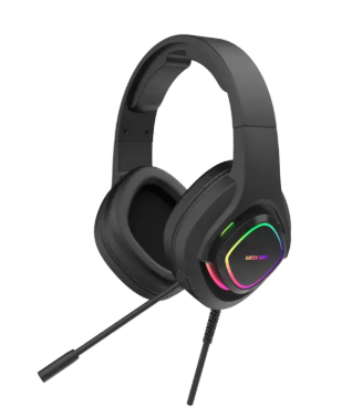 Green Lion GP32X Gaming Headphone with Noise Canceling Microphone, Hight Definition Audio, 3 Color Lights, 3.5mm Audio Jack, 360° Free Bending, Comfortable to Wear – Black