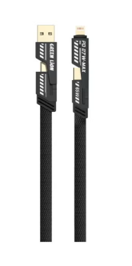 Green Lion 2-in-2 Braided Cable 1.2M – USB-C & Lightning, 65W Fast Charging, 480Mbps Data Transfer