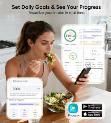 Smart Food Scale , Digital Nutrition Kitchen Scale, High Precision, Black