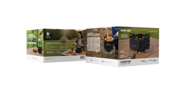 Green Lion Campfire Camping Stove - Black