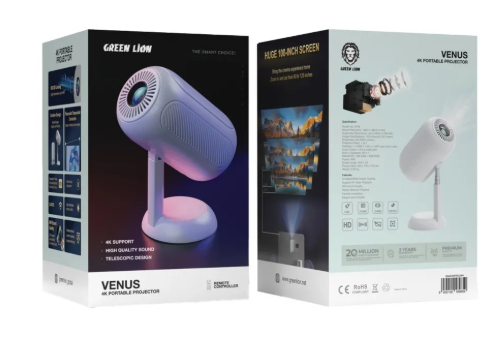 Green Lion Venus 4k Portable Projector - White