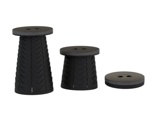 Green Lion 2-In-1 Foldable Table & Stool - Black