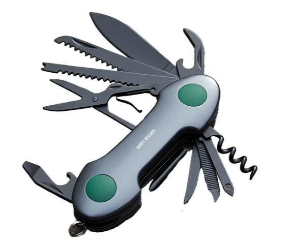 Green Lion 14-In-1 Multi Tool Key Chain Knife - Black