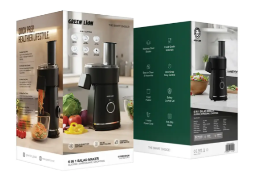 Green Lion 6-in-1 Salad Maker with Slice, Slicing & Explainer - Black