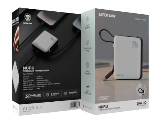 Green Leon Nuru Power Bank 10000mAh - White