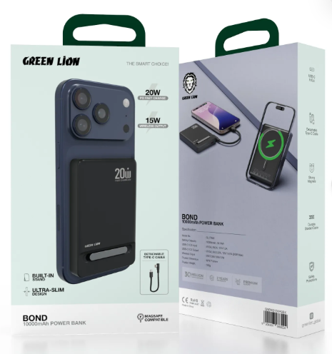 Green Lion Bond Power Bank 10000Mah - Black