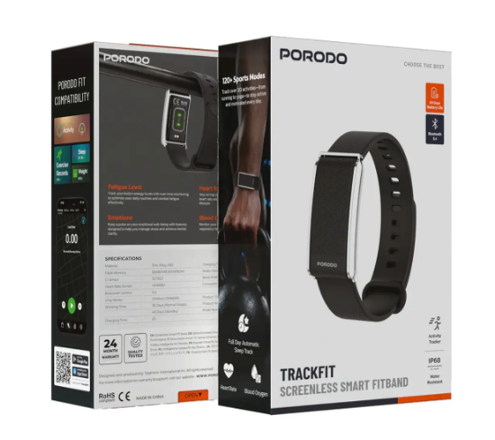 Borodo TrackFit Smart Fitness Bracelet - Black