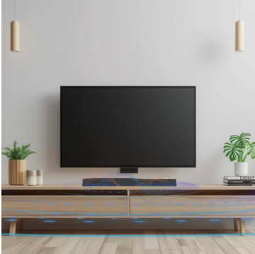 Green Lion Audionix Home Soundbar with Ambient Lighting, 360° Audio, Remote Control, Low Distortion, 120W Rated Power, 10 m Transmission Range - Black