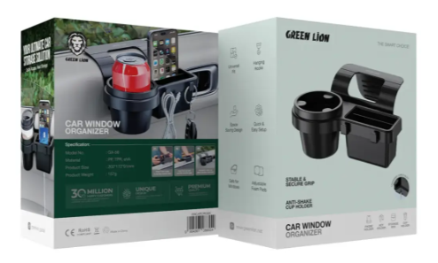 Green Lion Car Window Organizer - Black