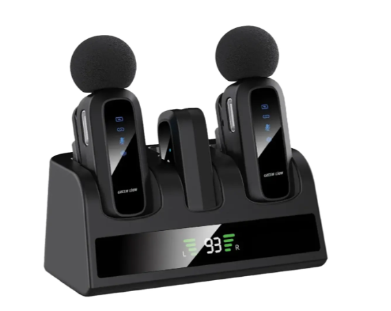 Green Lion GM-89X 2-In-1 Wireless Microphone with Noise Cancellation - Black
