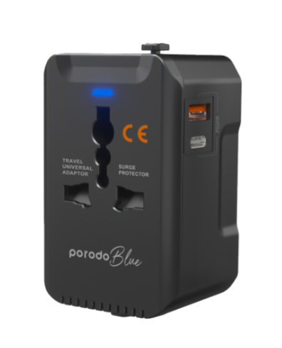 Porodo Blue Dual Port Universal Charger - Black