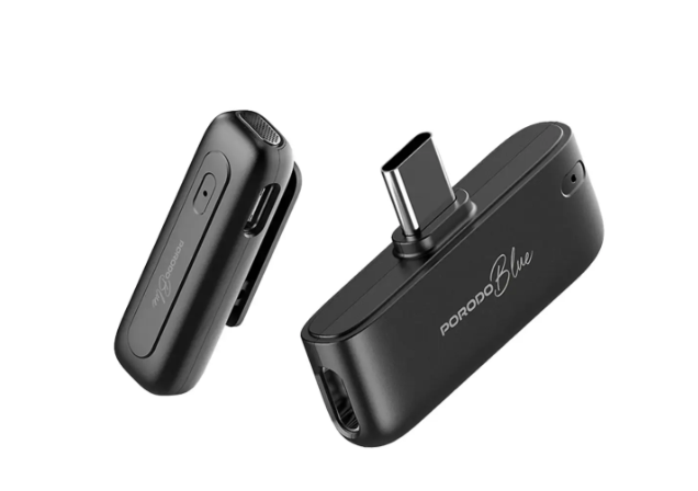 Porodo Blue Wireless Microphone - Black