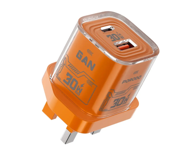 Porodo Tezclarte Quick Wall Charger Dual-Port Fast Charging Orange