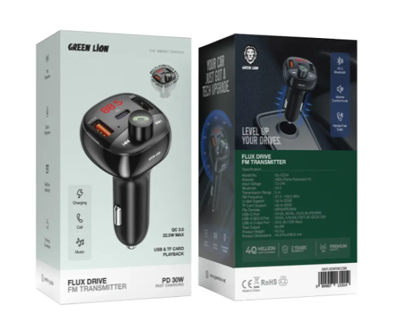 Green Lion Flux Drive FM Transmitter - Black
