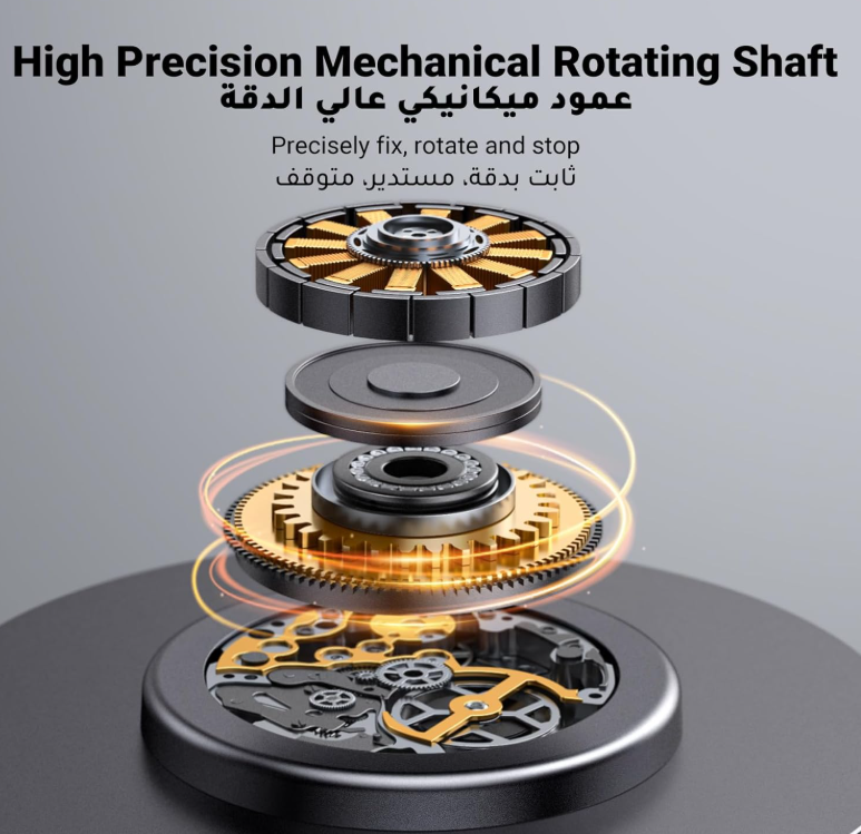 UGREEN Phone Stand 360° Rotating and Height Adjustable Metal Mobile Stand Holder for Desk Foldable iPhone Mount Compatible with Devices Up to 9.7'' Fit for iPhone 17/16/15 Pro Max Galaxy S26/25 Ultra