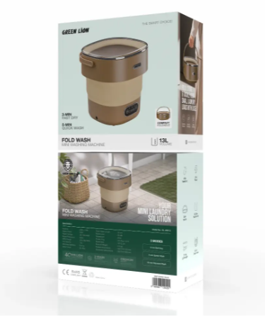 Green Lion FOLD WASH Mini Washing Machine 13L - Khaki