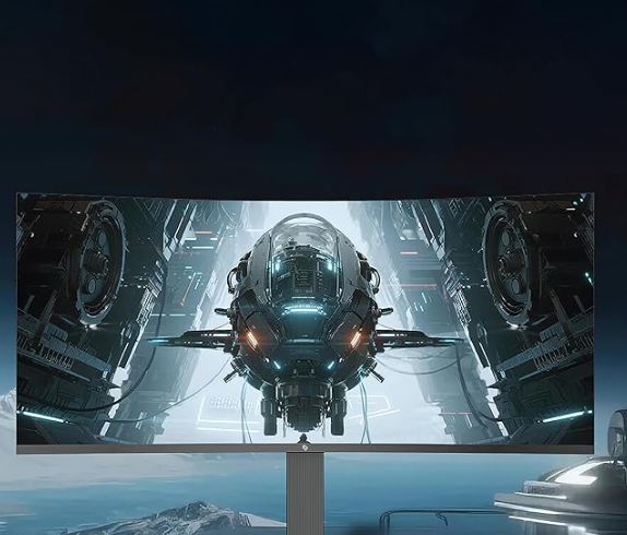 Porodo 34 Inch Curved Gaming Monitor, UltraWide HDR 200Hz Monitor, QHD [3440×1440P], Ergonomic 3-Axis Stand, Flicker-Free, DisplayPort/HDMI/Type-C Ports, Compatible with NVIDIA G-Sync & AMD FreeSync