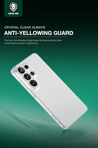 Green Lion Delgado PC Case for S26 Ultra, Ultra Slim, Anti-Scratch, Anti-Fingerprint, Camera Protection, Lightweight, Enduring Clarity, Anti-Yellowing, Anti-Microbial Coating