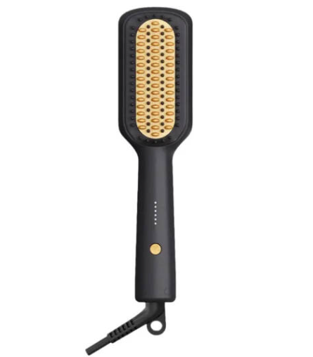 Porodo Lifestyle Electric Heated Hair Straightener Brush, 5 Temperature Settings, Even Heat Distribution, Anti-Scald Comb, 70 Frizz Reduction, 30S Fast Heating, Auto Shut-Off, Black | PD-LFST166-BK