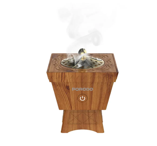 Porodo Lifestyle Classic Wood-Finish Portable Incense Burner - Brown
