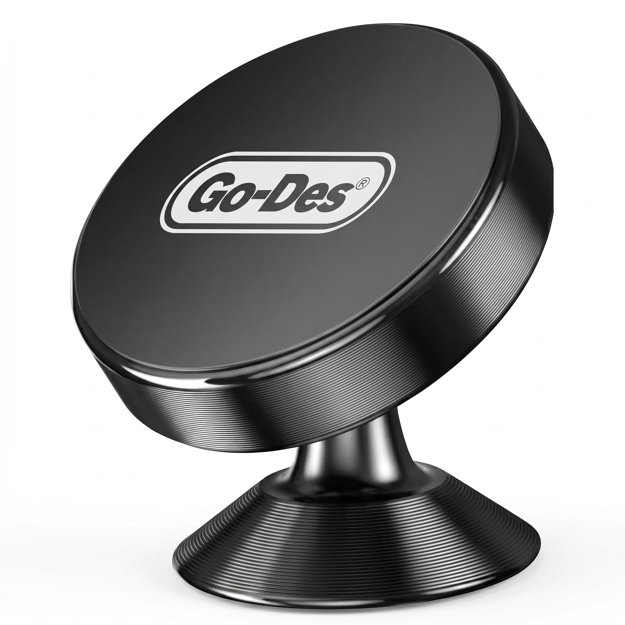 Go-Des HD616 Magnetic Car Phone Holder – 360° Dashboard Mount for Smartphones (Black)