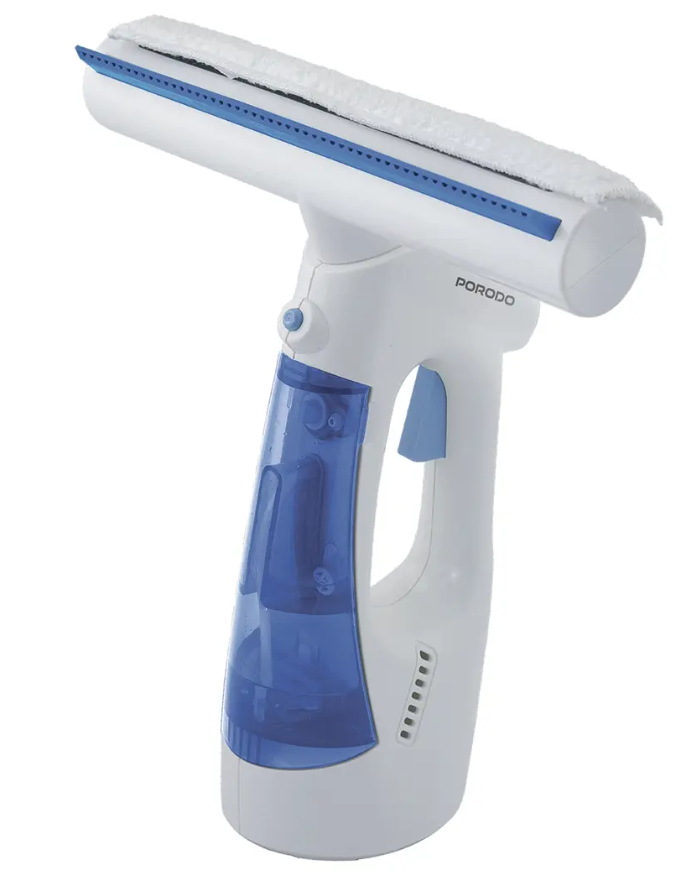 Porodo Lifestyle Cordless Window Vacuum Cleaner with Dual-Tank Design, Up to 30 Minutes of Working Time, 1kPa Suction Power, Spray, Wipe & Vacuum Dry Functions, 9W Rated Power – White