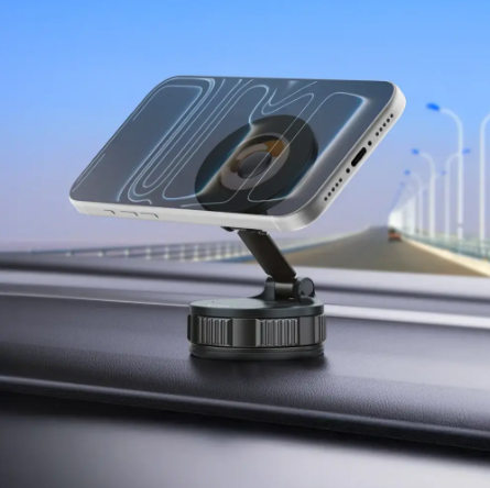 Porodo Rotarex MagSafe Car Mount with Powerful Suction Base - Black