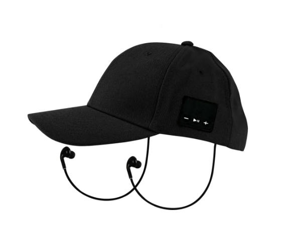 Porodo Soundtec Wireless Audio Bluetooth Hat with Stereo Speakers & Mic Black