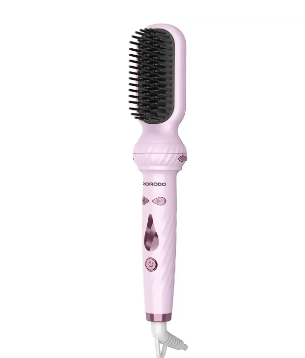 Porodo 5-In-1 Hair Styling Tool with Auto-Wrap Curling & Straightening - Pink