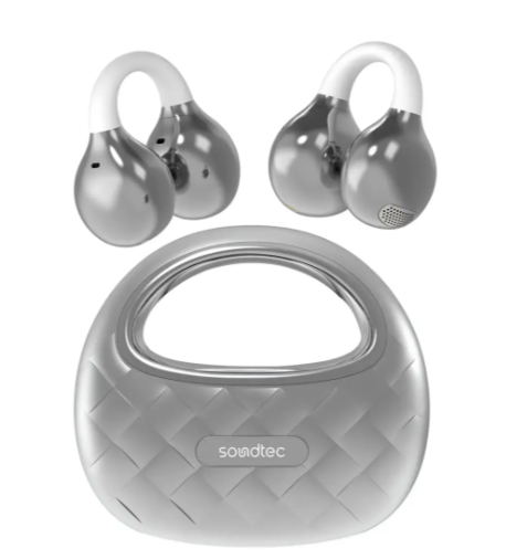 Porodo Soundtec Vogue Open-Ear Clip-on Wireless Earbuds- SILVER