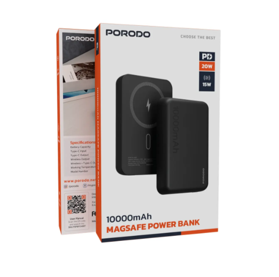 Porodo 10000mAh MagSafe Power Bank black