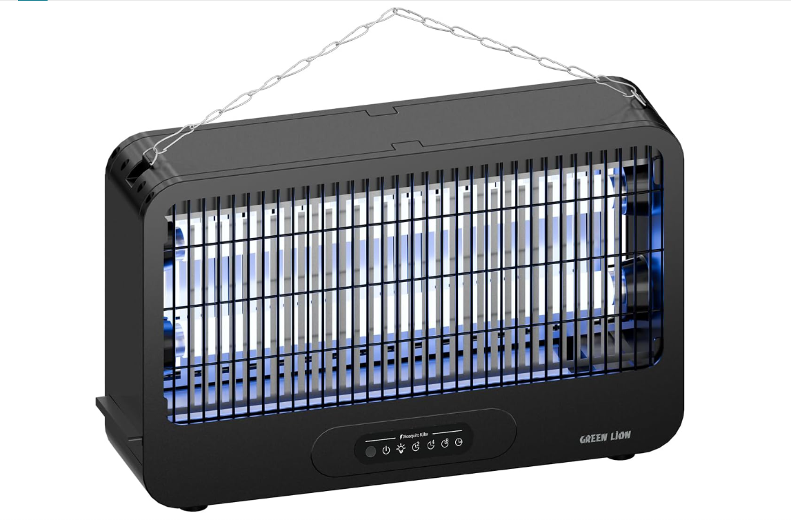 Green Lion Barq Insect Killer, 20W 360° Mosquito Trap, 3500V High Voltage Bug Zapper, 100m2 Coverage Flying Insect Catcher, 365nm UV Light Lamp, Indoor Desktop Hanging Fly Killer, Remote Control