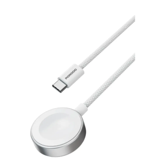 Porodo One Touch Charger Magnetic Watch Charger - White