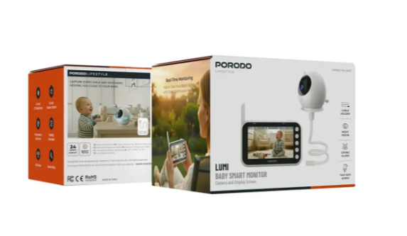 Porodo Lifestyle Lumi Baby Smart Monitor with Camera and Display Screen - Silver