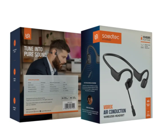 Porodo Soundtec Vibrix Air Conduction Wireless Headset - Black