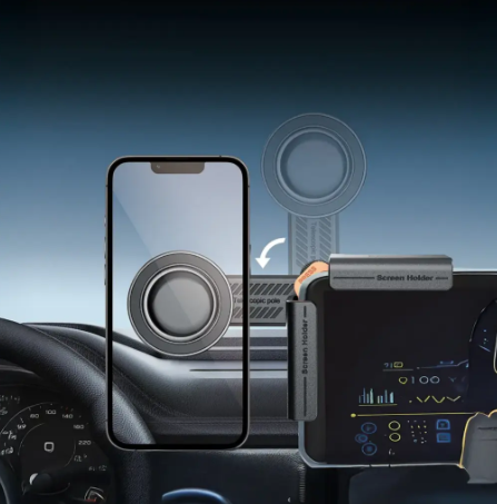 Porodo Clavomag 360° Adjustable Car Mount with Powerful Magnets - Black